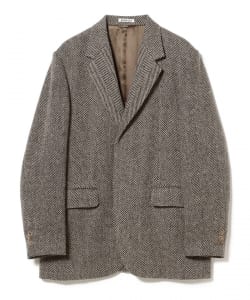 AURALEE / LAMA SHETLAND WOOL TWEED OVER JACKET