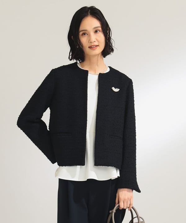 レビュー高評価アイテム特集｜ファッション通販 Demi-Luxe BEAMS（デミルクス クルーネック ビームス）ツイード ジャケット・アウター