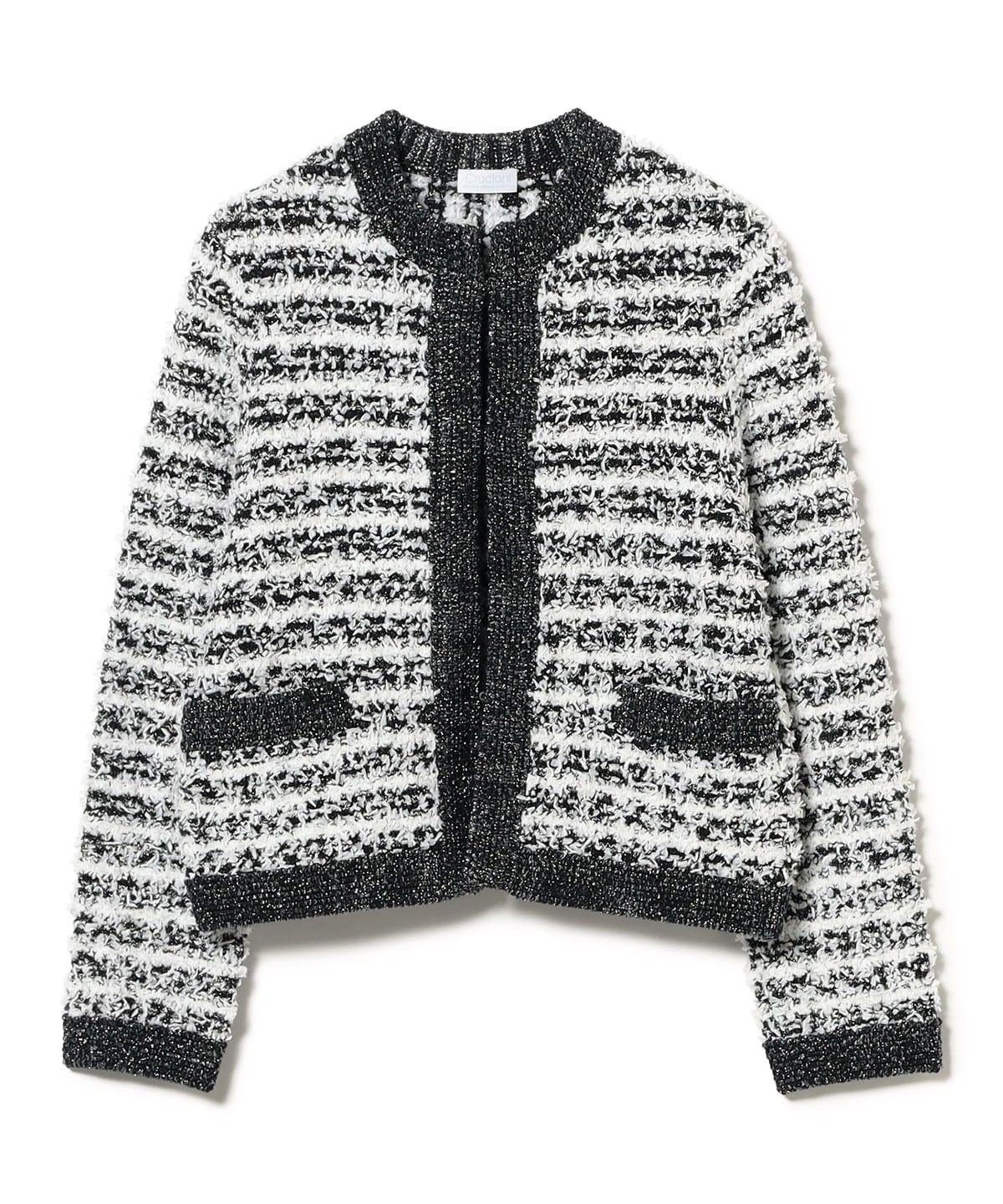 Cruciani クルチアーニ / ツイード ノーカラー ニットジャケット ジャケット WOMEN NAVY 38 Cruciani クルチアーニ / ツイード ノーカラー ニットジャケット ジャケット WOMEN NAVY 38