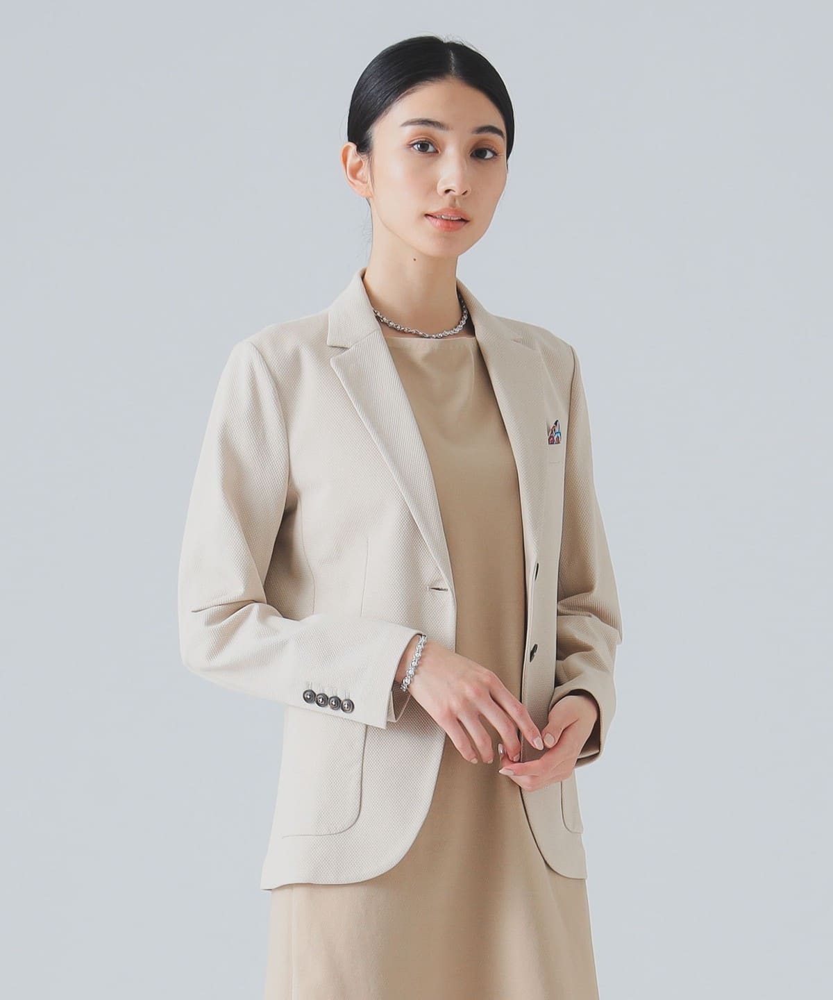 CIRCOLO1901 チルコロ1901 / オックスフォード 2ボタン ジャケット ジャケット WOMEN ALMOND 40 CIRCOLO1901 チルコロ1901 / オックスフォード 2ボタン ジャケット ジャケット WOMEN ALMOND 40