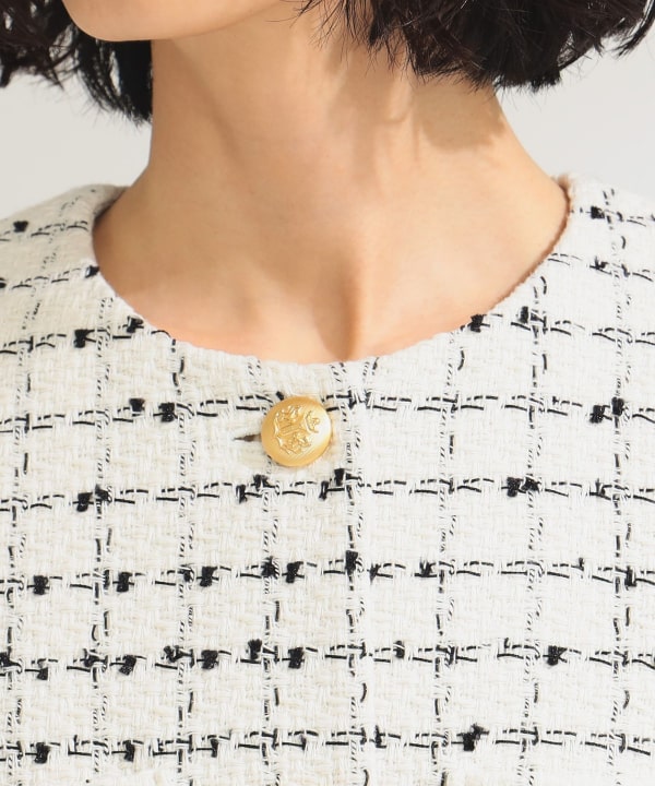 Demi-Luxe BEAMS（デミルクス ビームス）ツイード ノーカラー