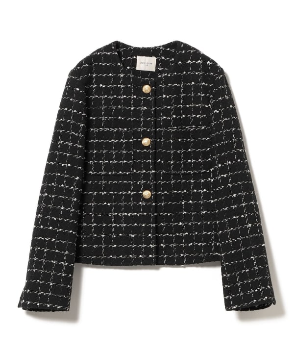 Demi-Luxe BEAMS（デミルクス ビームス）ツイード ノーカラー