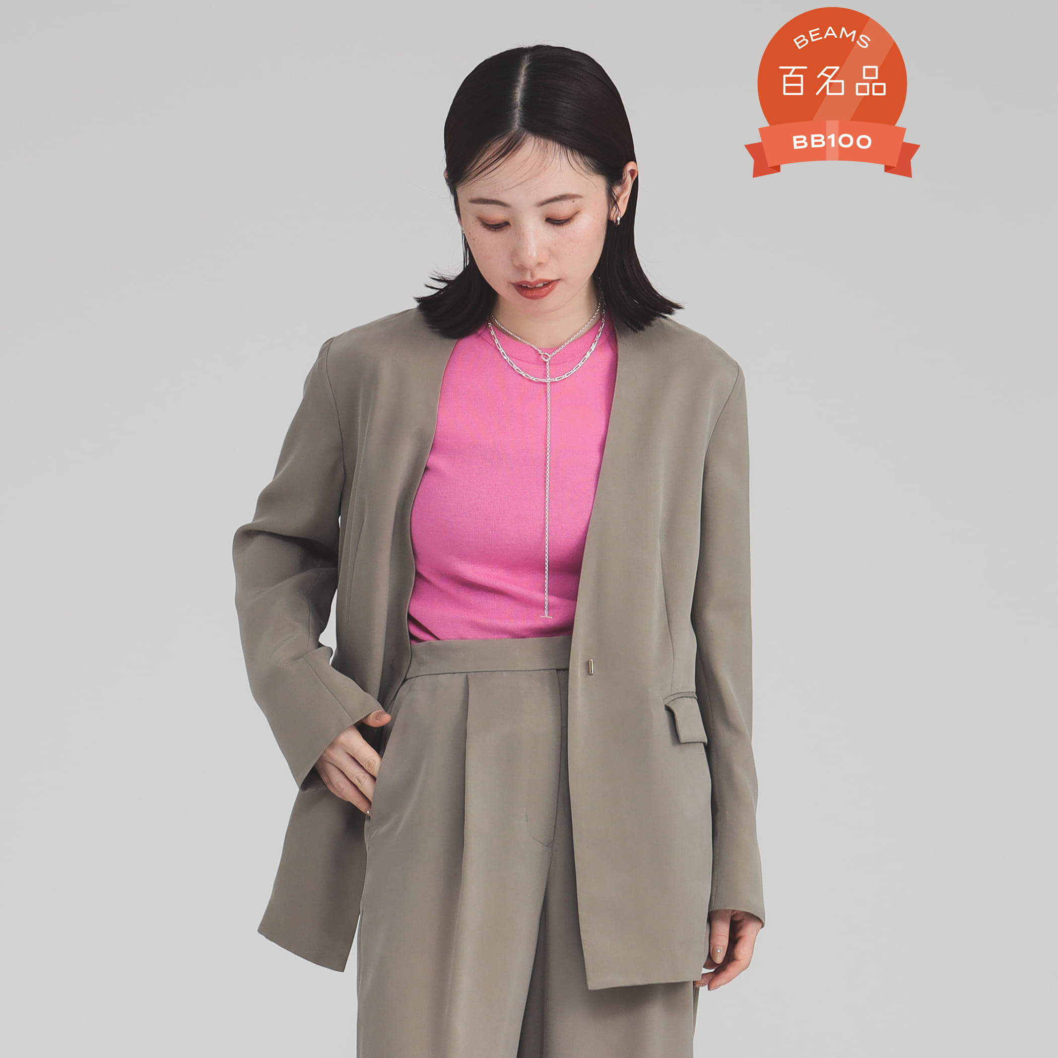 【6/5新規値下げ】ノーカラー フィブリル ジャケット ジャケット WOMEN MOCHA 38 【6/5新規値下げ】ノーカラー フィブリル ジャケット ジャケット WOMEN MOCHA 38