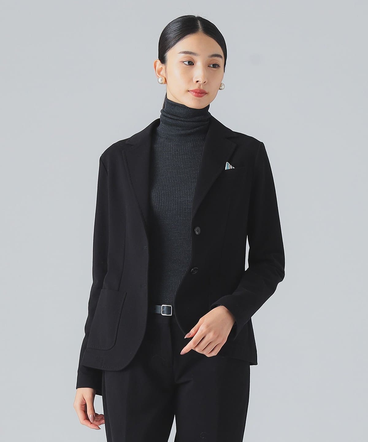 CIRCOLO1901 チルコロ1901 / フリース 2ボタン ジャケット ジャケット WOMEN BLACK 42 CIRCOLO1901 チルコロ1901 / フリース 2ボタン ジャケット ジャケット WOMEN BLACK 42