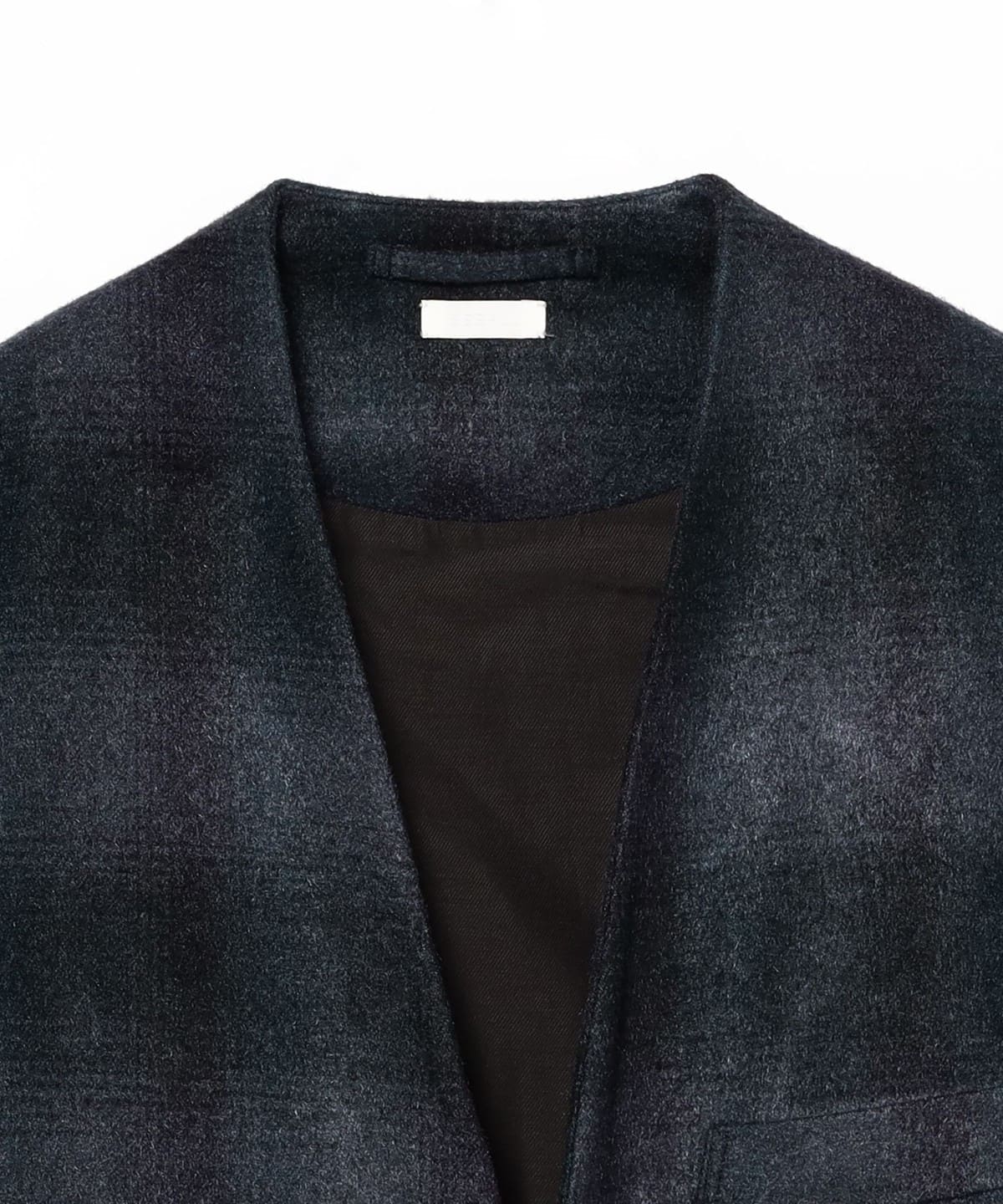 Demi-Luxe BEAMS ノーカラージャケット ネイビー Demi-Luxe BEAMS ジャケット ノーカラージャケット トリアセ