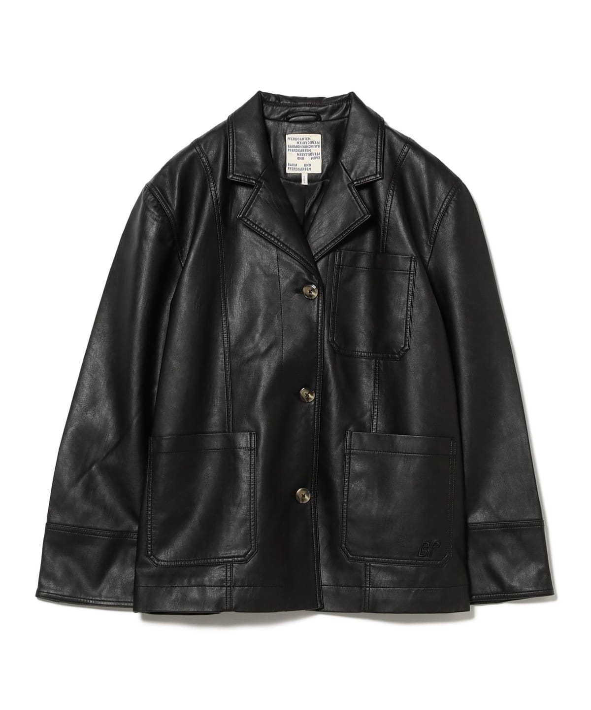 BAUM UND PFERDGARTEN / フェイクレザー 3ポケット ジャケット ブルゾン WOMEN BLACK 36 BAUM UND PFERDGARTEN / フェイクレザー 3ポケット ジャケット ブルゾン WOMEN BLACK 36