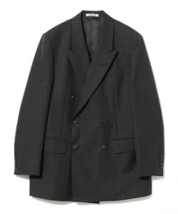 AURALEE / BLUEFACED WOOL DOUBLE-BREASTED JACKET