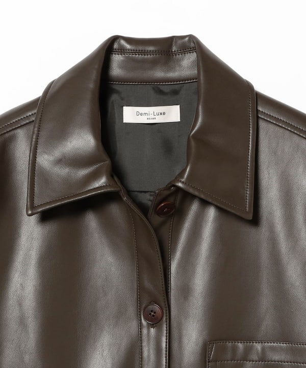 Demi-Luxe BEAMS（デミルクス ビームス）フェイクレザー シャツ