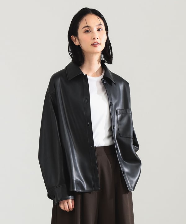 Demi-Luxe BEAMS（デミルクス ビームス）フェイクレザー シャツ