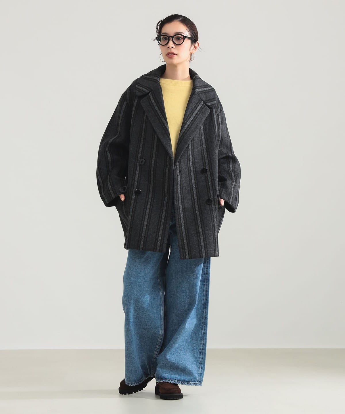 BAUM UND PFERDGARTEN / ストライプ ダブルジャケット ジャケット WOMEN CHARCOAL. GREY 36