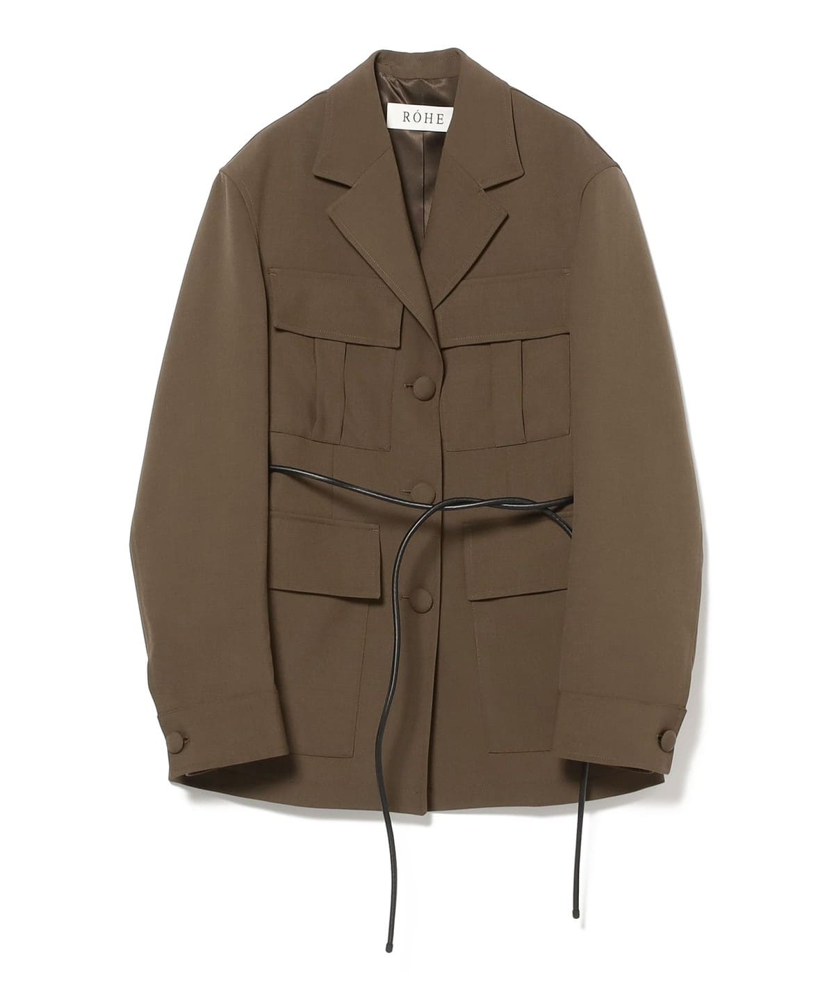 ROHE / サファリ リブ レザー ジャケット ジャケット WOMEN FOREST 36