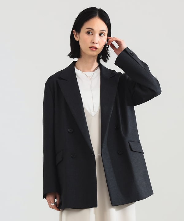 Demi luxe Beams ダブルテーラードジャケット Demi-Luxe BEAMS（デミルクス ビームス）ダブルクロス ロング