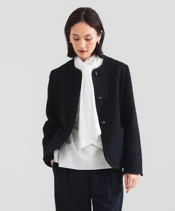 15号(15AR)■上質さらさらMIXツイード*美ラインスカートスーツ セールサマーツイードベスト [着回し力抜群 大人 カジュアル