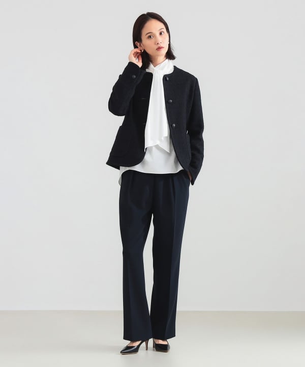 15号(15AR)■上質さらさらMIXツイード*美ラインスカートスーツ セールサマーツイードベスト [着回し力抜群 大人 カジュアル