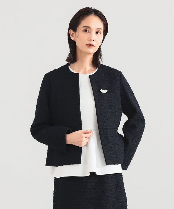 Demi-Luxe BEAMS（デミルクス ビームス）ツイード クルーネック