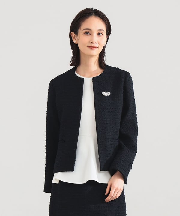 Demi-Luxe BEAMS（デミルクス ビームス）ツイード クルーネック