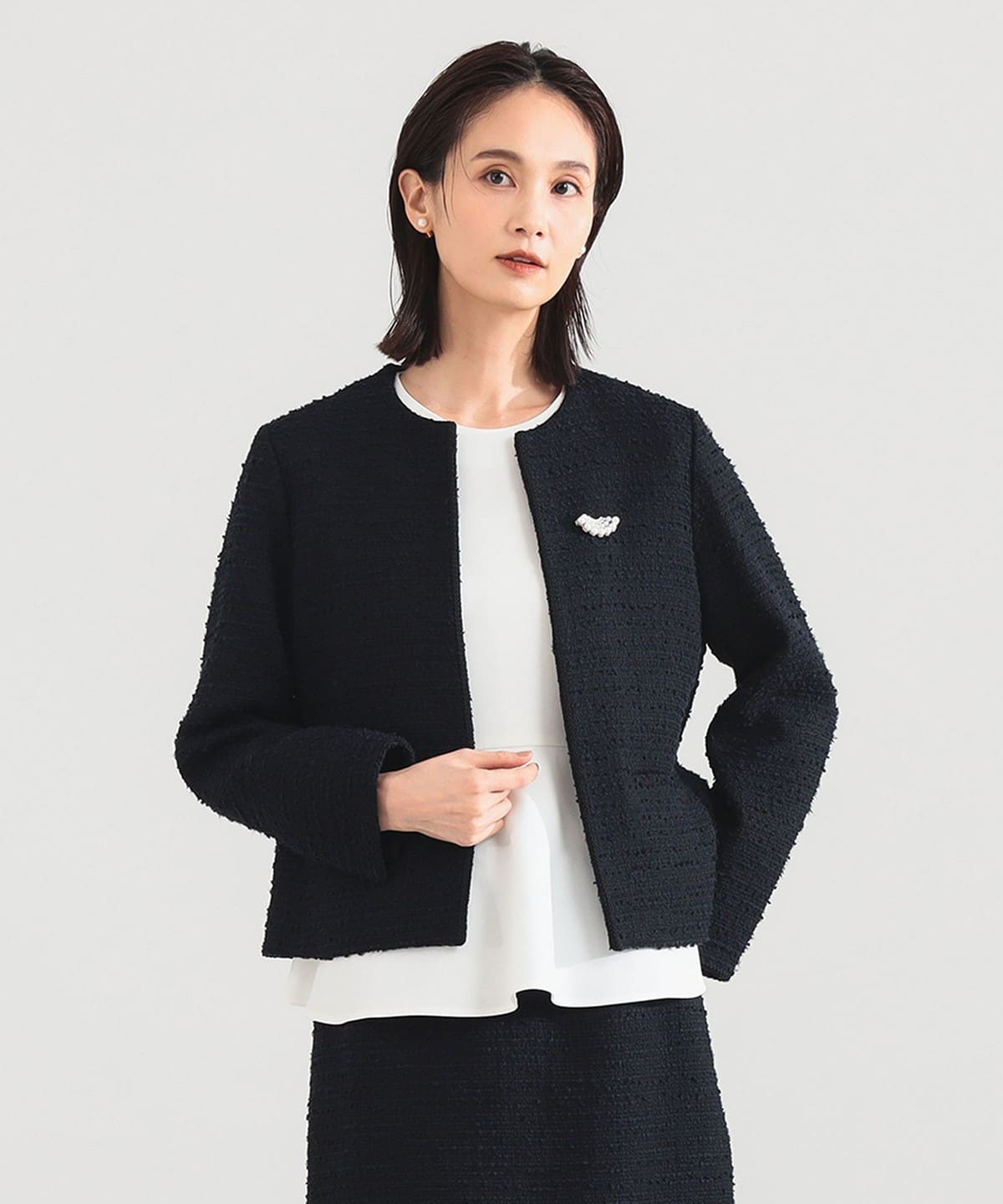 Demi-Luxe BEAMS（デミルクス ビームス）ツイード クルーネック