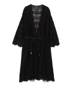 ROOM NO.8 BLACK / レース Vネック ロングジレ