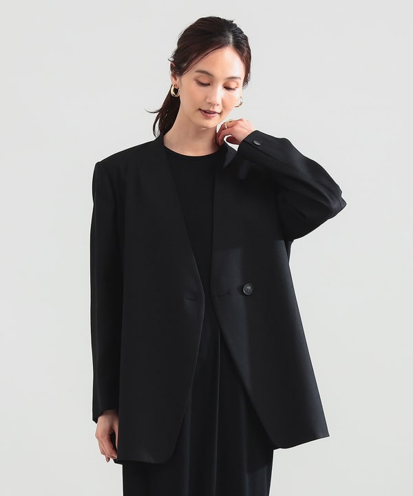 ラペルレス オーバー ジャケット Model：H171 B80 W58 H86　Size：38