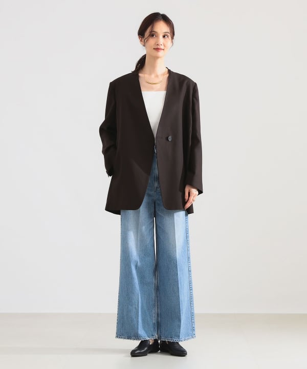 ラペルレス オーバー ジャケット Model：H171 B80 W58 H86　Size：38