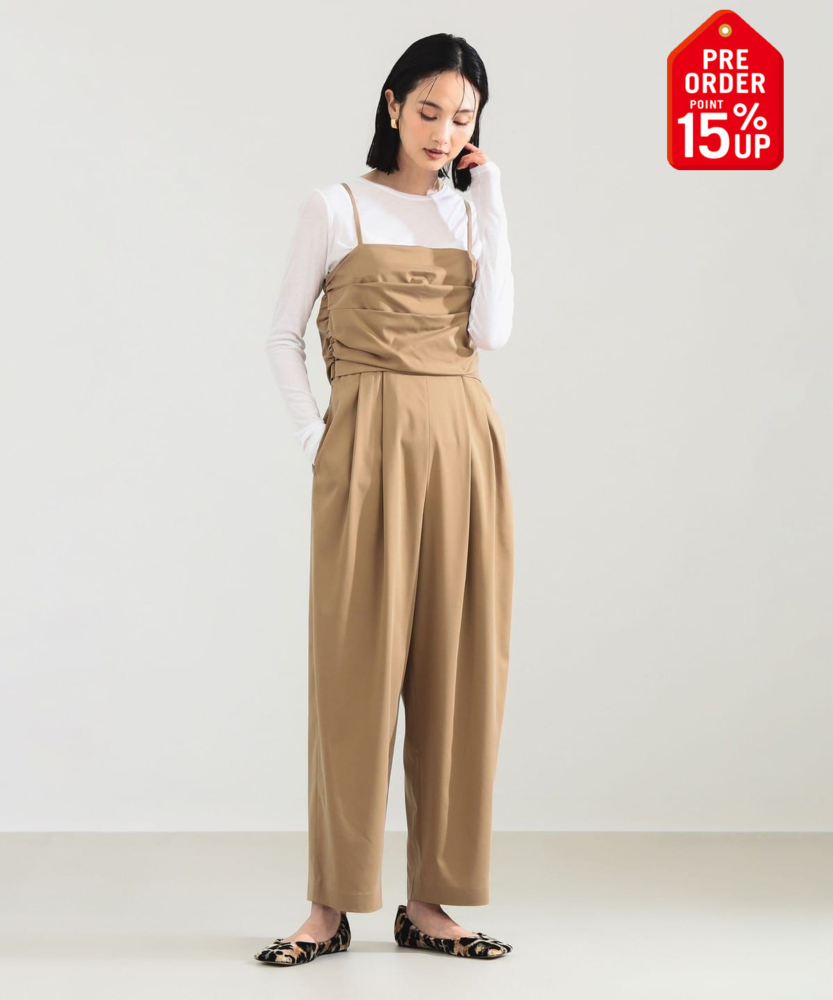【+15%ポイントUP】キュプラ ドレープ オールインワン パンツ WOMEN CAMEL 36 【+15%ポイントUP】キュプラ ドレープ オールインワン パンツ WOMEN CAMEL 36