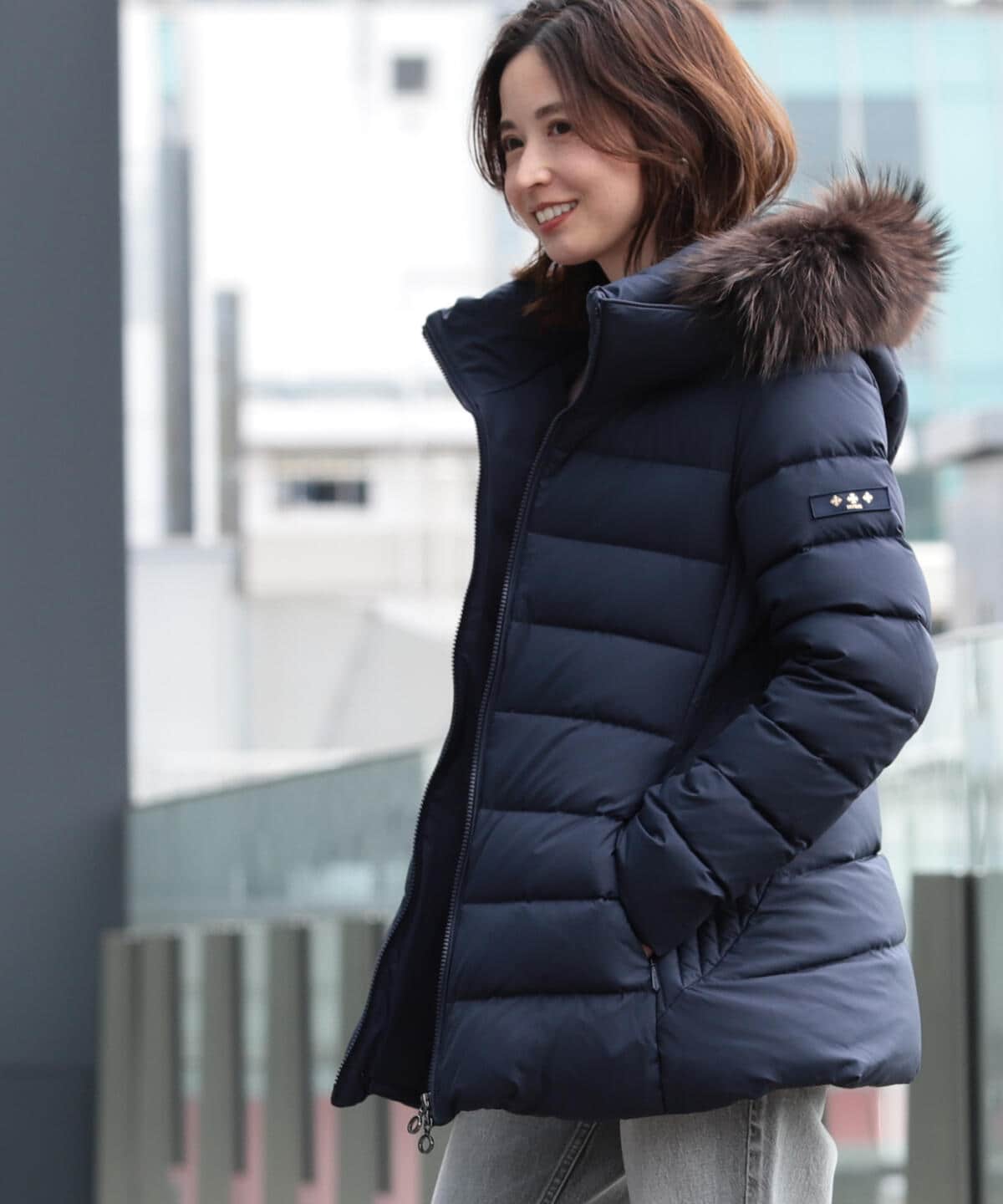 Amiur big collar boa duffle coat - ジャケット・アウター