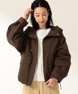 Demi-Luxe BEAMS / タフタ フーディー ブルゾン
