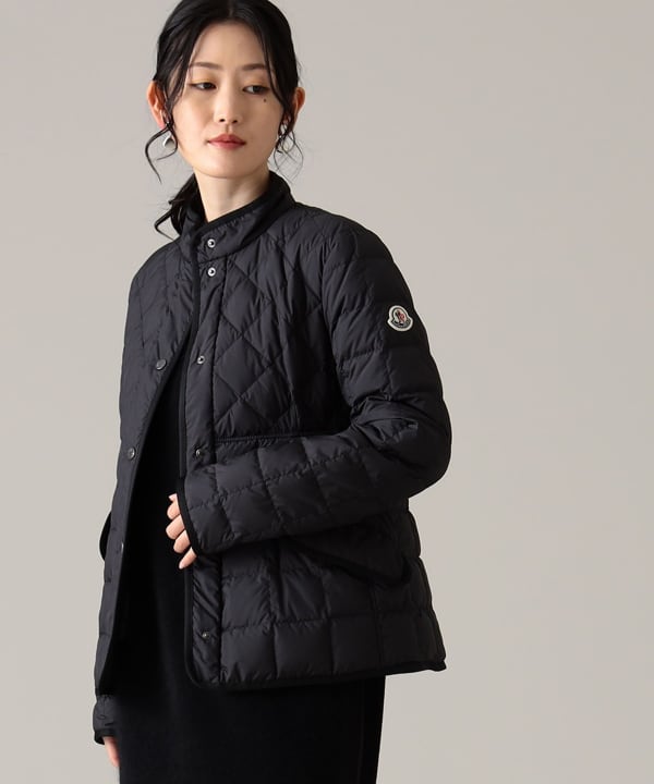 モンクレール ダウンジャケット ノーカラー パイピング Moncler 黒