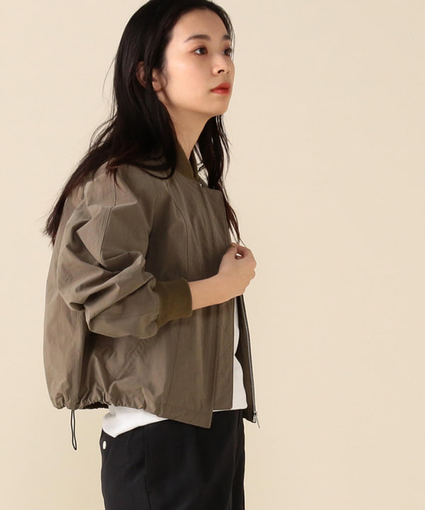 Demi-Luxe BEAMS(デミルクス ビームス)【三尋木奈保 着用】AK+1 / リブ ショートブルゾン(ブルゾン ブルゾン)通販|BEAMS Demi-Luxe BEAMS(デミルクス ビームス)【三尋木奈保 着用】AK+1 / リブ ショートブルゾン(ブルゾン ブルゾン)通販|BEAMS