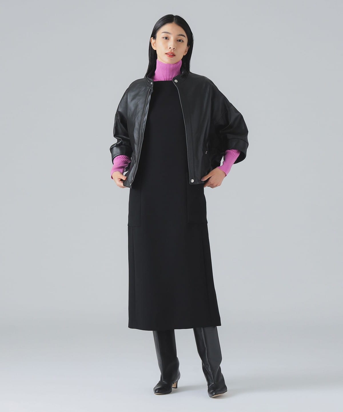 EFFE BEAMS（エッフェ ビームス）EMMETI / PAIGE レザーブルゾン NERO