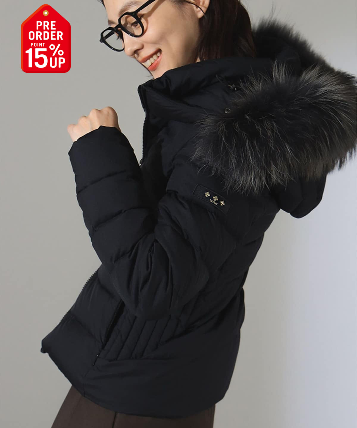 【+15%ポイントUP】【別注】TATRAS タトラス / KOSAVA セイル ファー ダウンジャケット ブルゾン WOMEN BLACK/GREY 2 【+15%ポイントUP】【別注】TATRAS タトラス / KOSAVA セイル ファー ダウンジャケット ブルゾン WOMEN BLACK/GREY 2