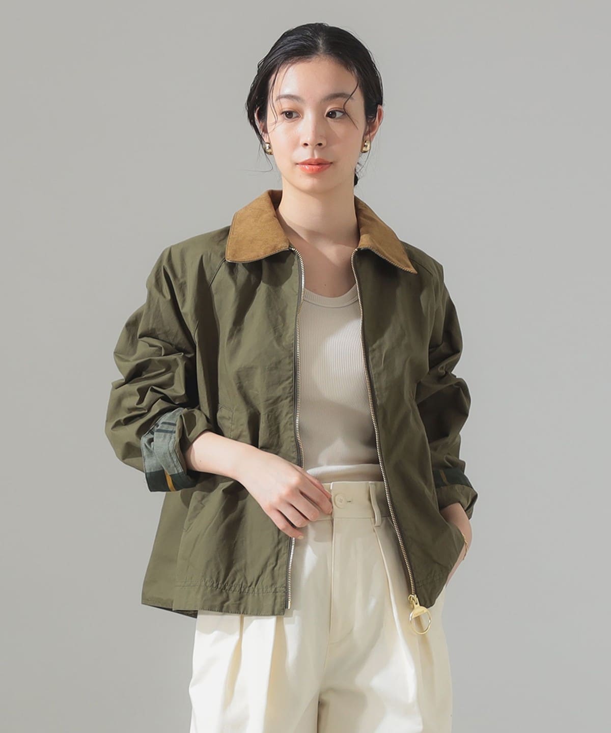 Barbour バブアー / CATLIN コットン ジャケット ブルゾン WOMEN DUSTY GREEN 10 Barbour バブアー / CATLIN コットン ジャケット ブルゾン WOMEN DUSTY GREEN 10