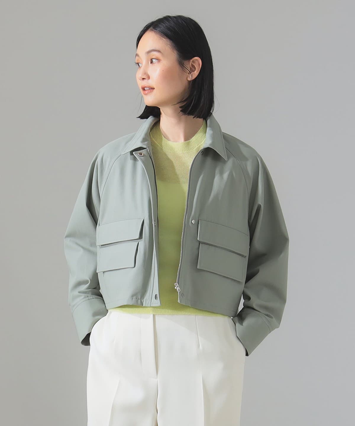 強撚ツイル ブルゾン ブルゾン WOMEN SAGE 38 強撚ツイル ブルゾン ブルゾン WOMEN SAGE 38