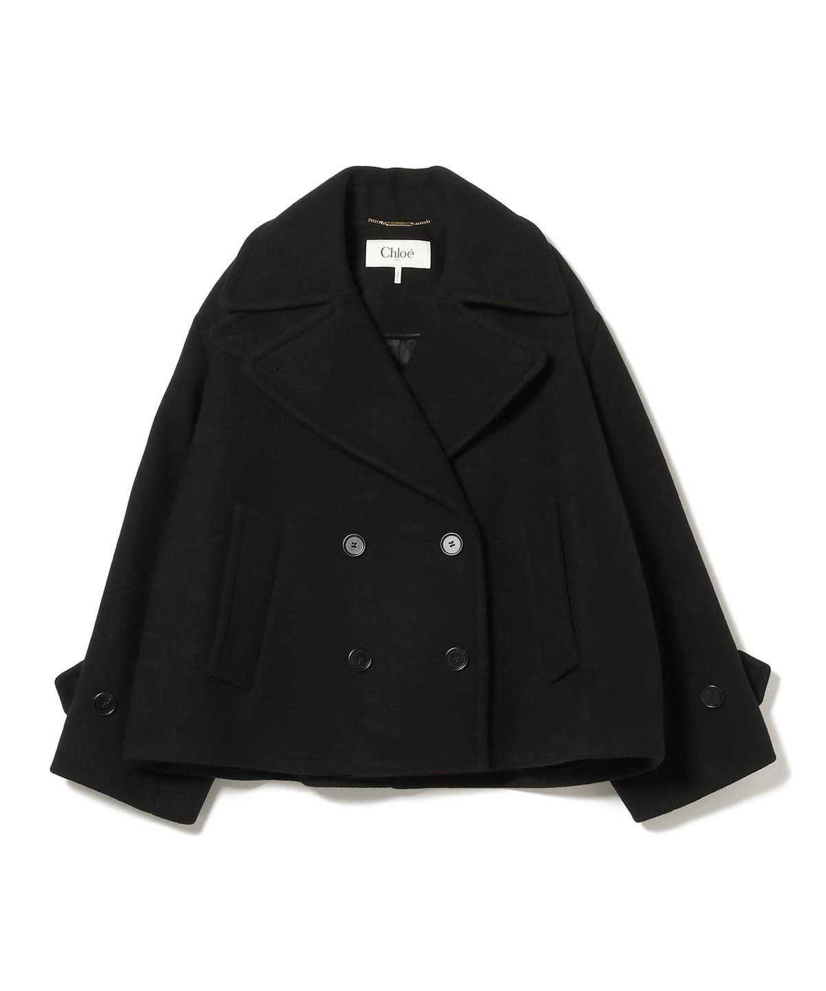 Chloe / ショート ピーコート コート WOMEN BLACK 34 Chloe / ショート ピーコート コート WOMEN BLACK 34
