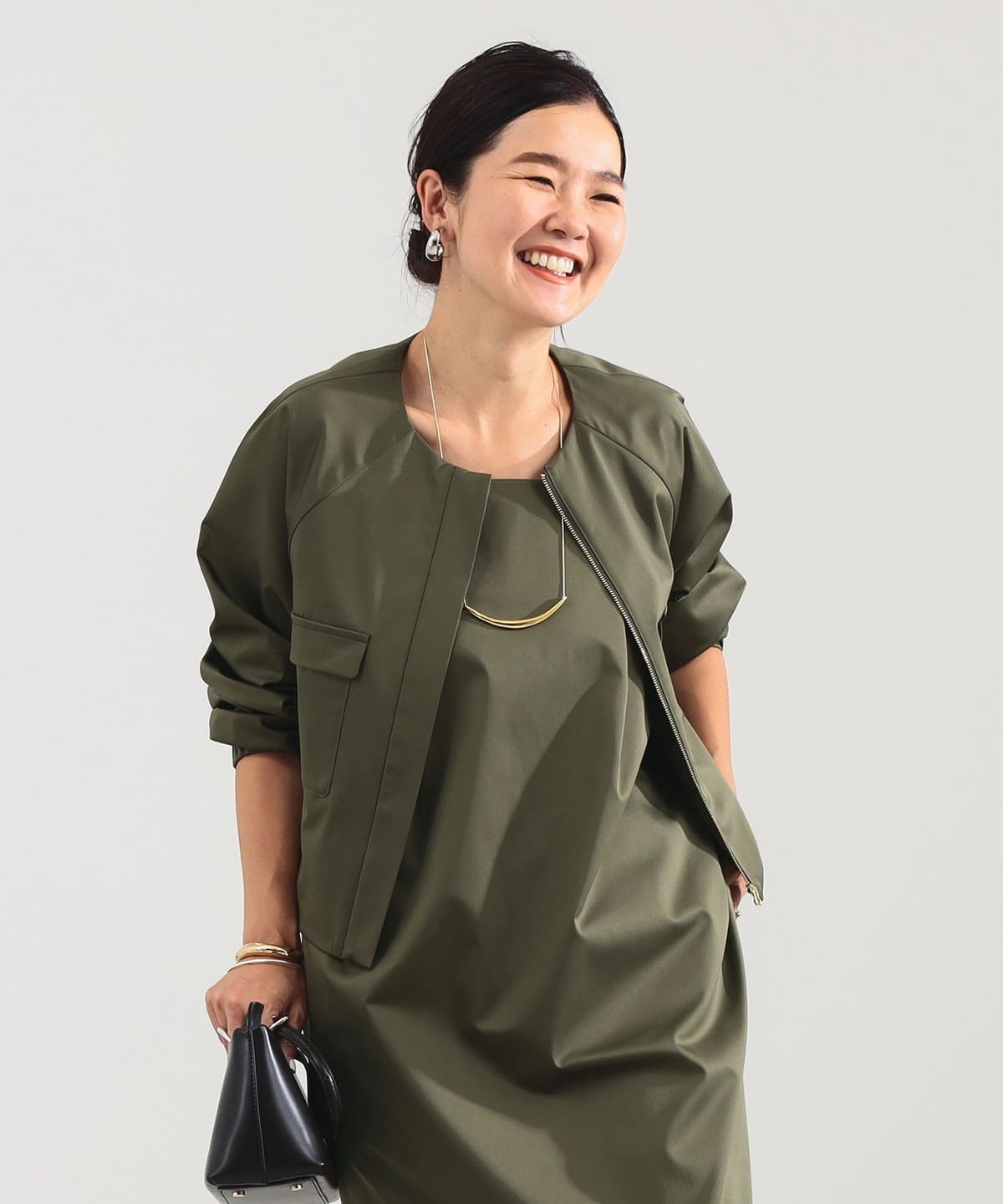 エディター東原妙子 × Demi-Luxe BEAMS デミルクス ビームス / シャイニー ポケット ショートブルゾン ブルゾン WOMEN OLIVE 38 エディター東原妙子 × Demi-Luxe BEAMS デミルクス ビームス / シャイニー ポケット ショートブルゾン ブルゾン WOMEN OLIVE 38