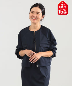 【+15%ポイントUP】エディター東原妙子 × Demi-Luxe BEAMS / シャイニー ポケット ショートブルゾン