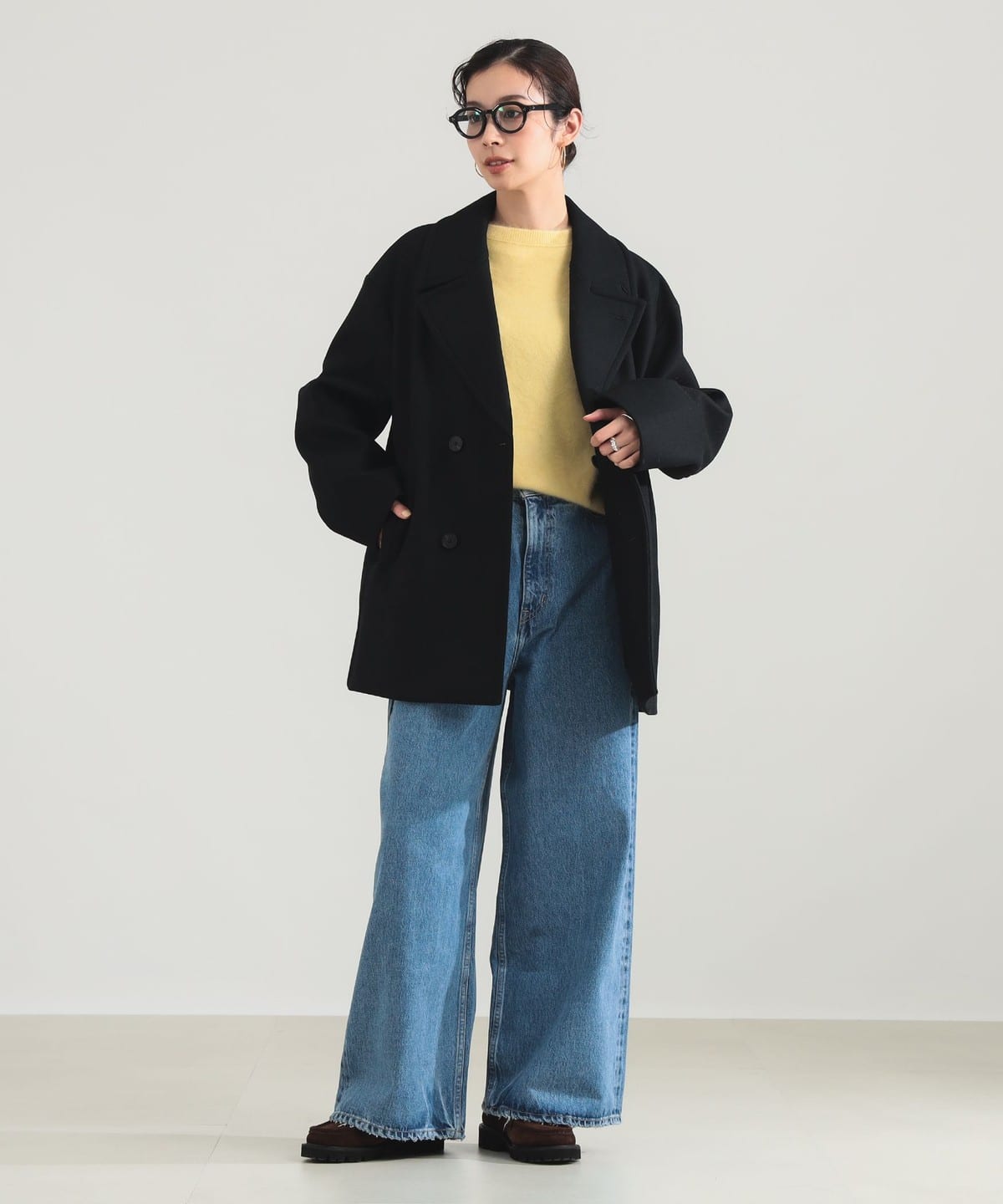 極美品✨Demi-Luxe BEAMS メルトン ショートコート ブラック Ｓ Demi-Luxe BEAMS（デミルクス ビームス）の「Demi-Luxe BEAMS