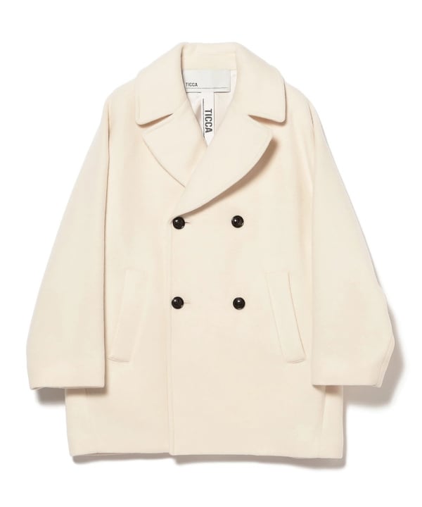 ★値下げ★Demi- Luxe BEAMS ピーコート　オフホワイト Demi-Luxe BEAMS（デミルクス ビームス）TICCA / ウール
