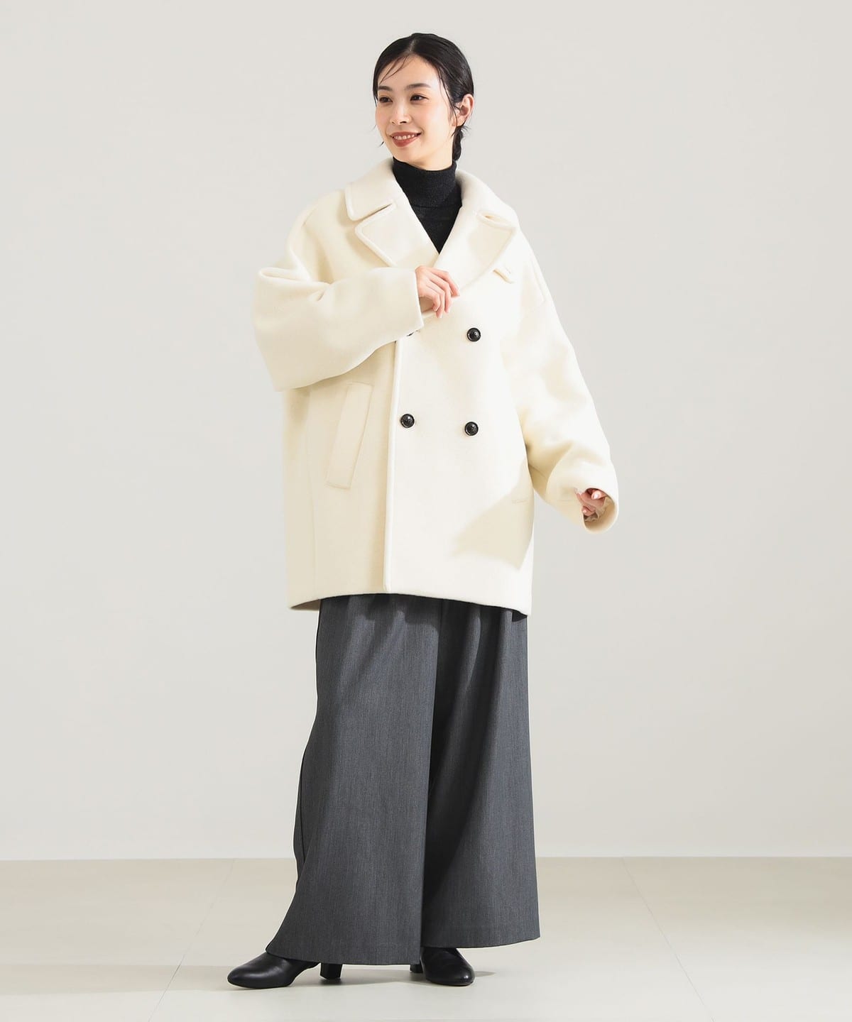 TICCA ティッカ / ウール ピーコート コート WOMEN OFF WHITE ONE SIZE TICCA ティッカ / ウール ピーコート コート WOMEN OFF WHITE ONE SIZE
