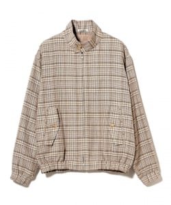 AURALEE / SILK LINEN NEP CHECK ZIP BLOUSON