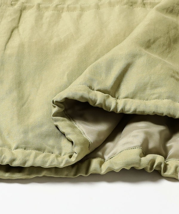 AURALEE / BRUSHED SILK LINEN SATIN PADDED MILITARY BLOUSON