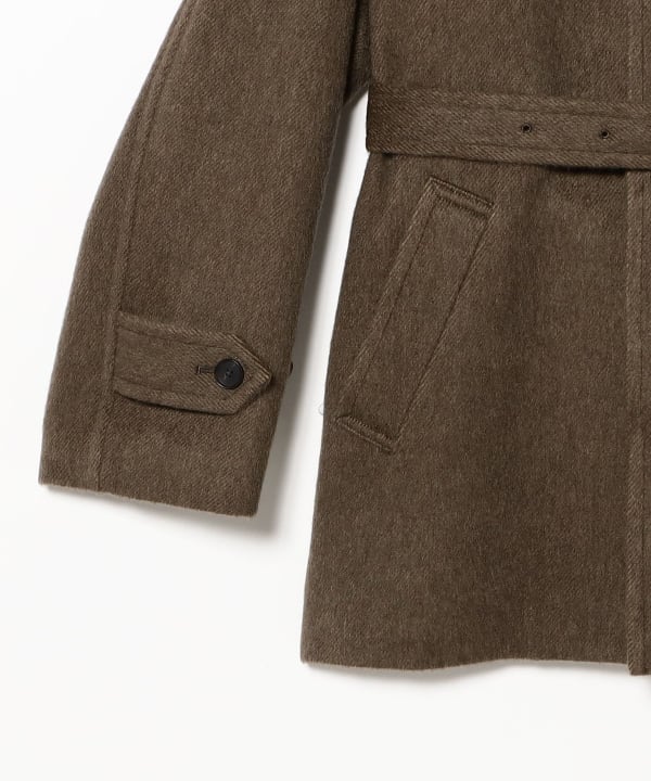 AURALEE / HAIRY WOOL MOHAIR CHAMBRAY SOUTIEN COLLAR COAT