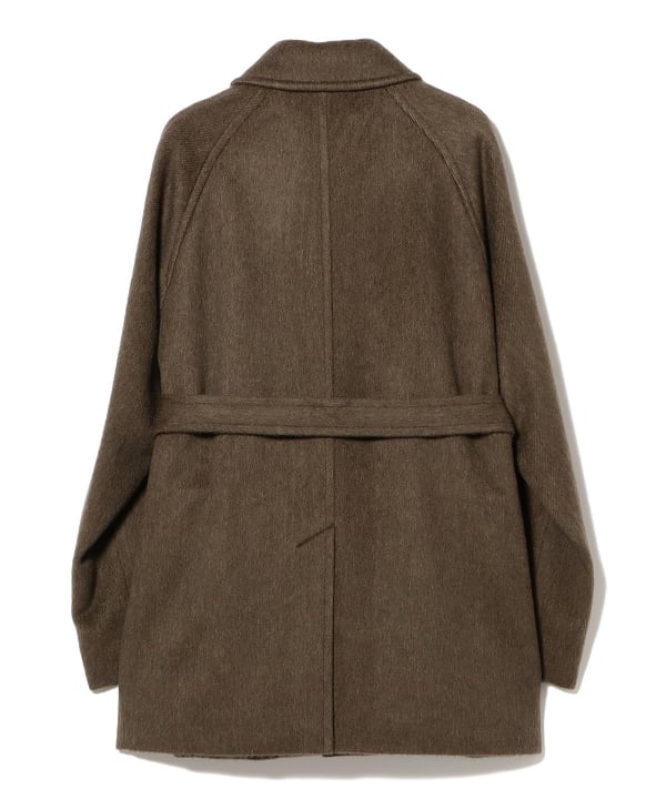 AURALEE / HAIRY WOOL MOHAIR CHAMBRAY SOUTIEN COLLAR COAT