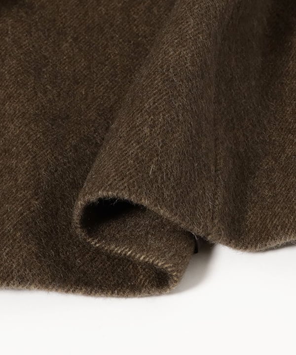 AURALEE / HAIRY WOOL MOHAIR CHAMBRAY SOUTIEN COLLAR COAT