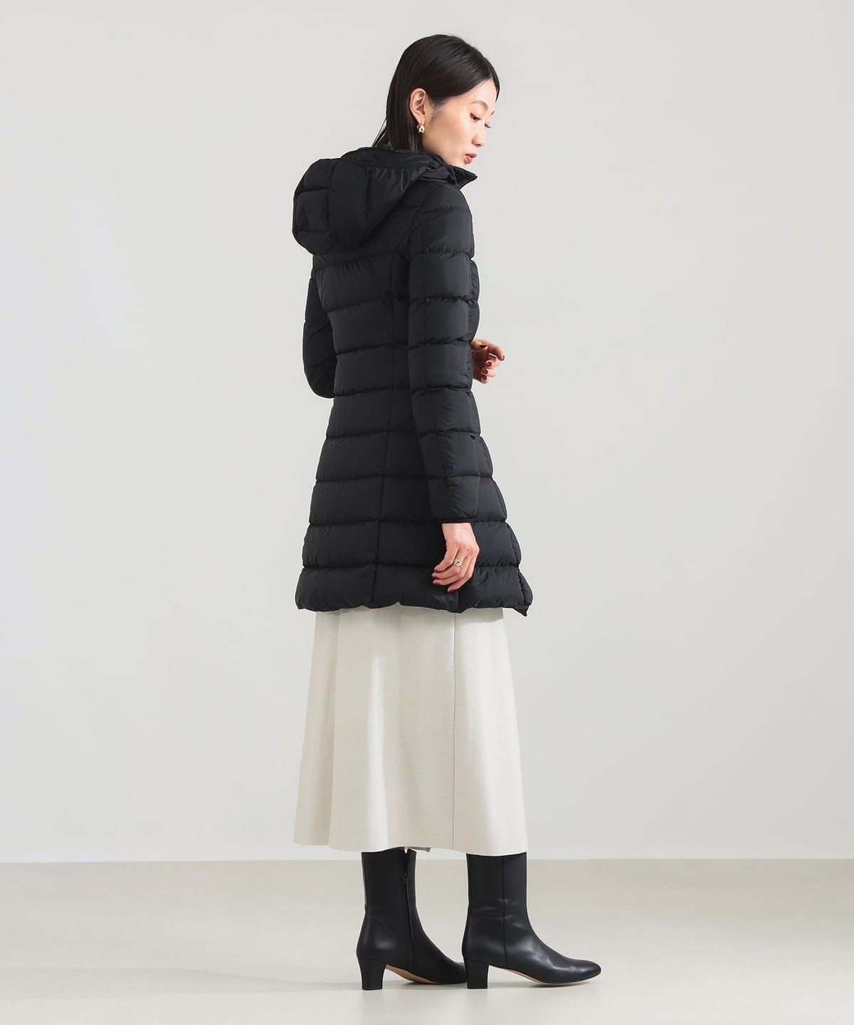 【♡】モンクレール /GIE ジエ ブラック サイズ0 ロングダウンコート BEAMS SELECTION for WOMEN（ビームス セレクション for ウィメン