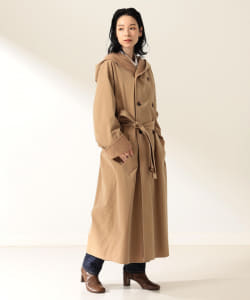 AURALEE / FINX HARD TWIST GABARDINE HOODED DOUBLE COAT