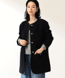 Demi-Luxe BEAMS / カラミツイード トリミング コート