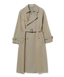 AURALEE / WASHED FINX SILK CHAMBRAY TRENCH COAT