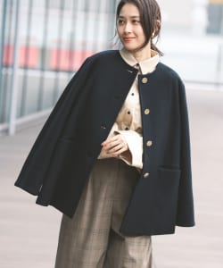 Demi-Luxe BEAMS / 女裝 SOFT 麥爾登呢 無領大衣