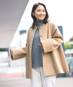 Demi-Luxe BEAMS / 女裝 SOFT 麥爾登呢 無領大衣